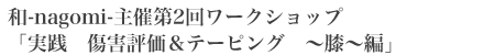 和-nagomi-主催第2回ワークショップ「実践　傷害評価＆テーピング　〜膝〜編」